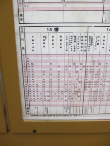 一日一本のバス。朝の9時50分発が始発兼終バス。